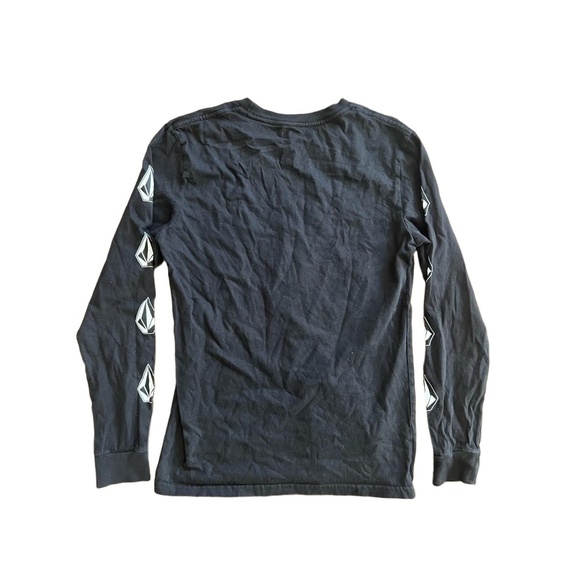 Volcom Mens Long Sleeve T-shirt Size S Black Iconic Stone Logo Streetwear Casual - Picture 5 of 5